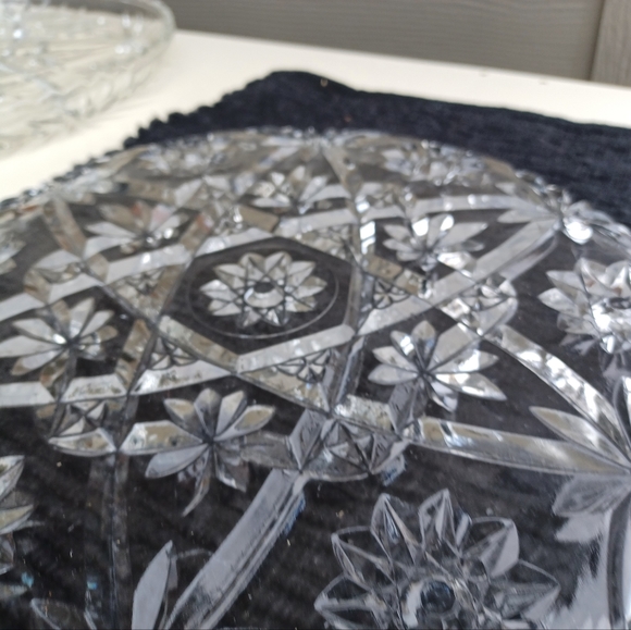 Vintage Anchor Hocking Star Of David Prescut Glass Plate 13.5" - Picture 8 of 15